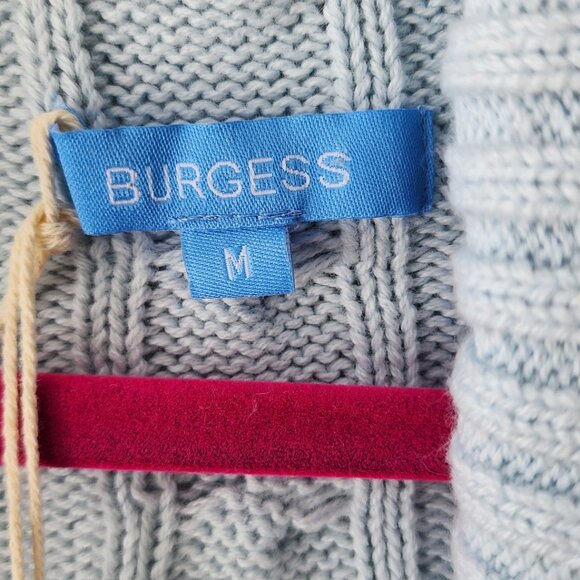 Burgess Cardigan Sweater | Women's Med | The Kiki, Frost Blue, Cable Knit NEW - Picture 7 of 11